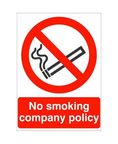 No Smoking Company Policy Sign 150mm x 200mm