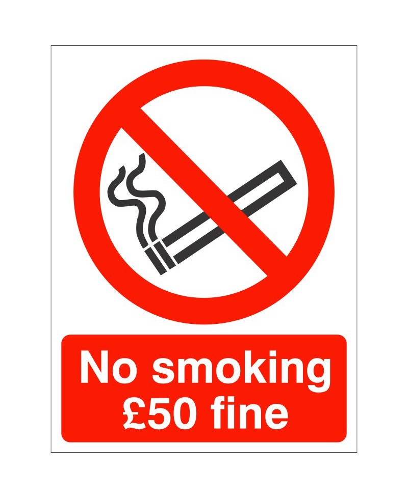 No Smoking £50 Fine Sign