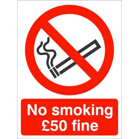 No Smoking £50 Fine Sign