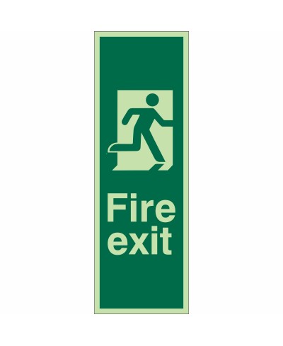 Portrait Glow In Dark Fire Exit Running Man Right Sign