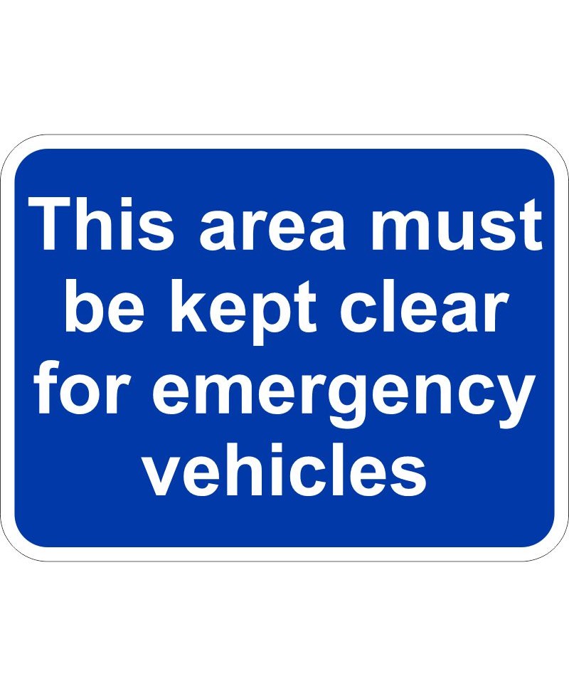 This Area Must Be Kept Clear For Emergency Vehicles Traffic Sign