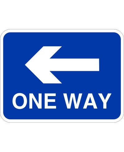 One Way Left Traffic Sign