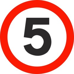 5 MPH Traffic Speed Limit Sign 5 MPH Traffic Sign