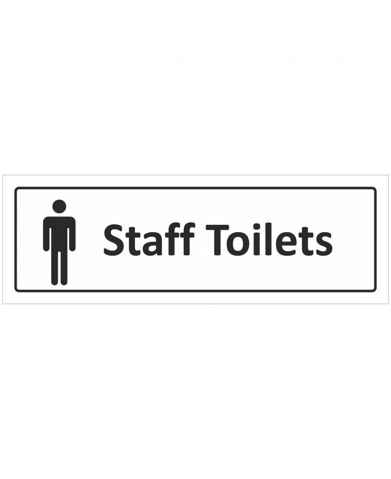 Male Staff Toilets Door Sign With Symbol