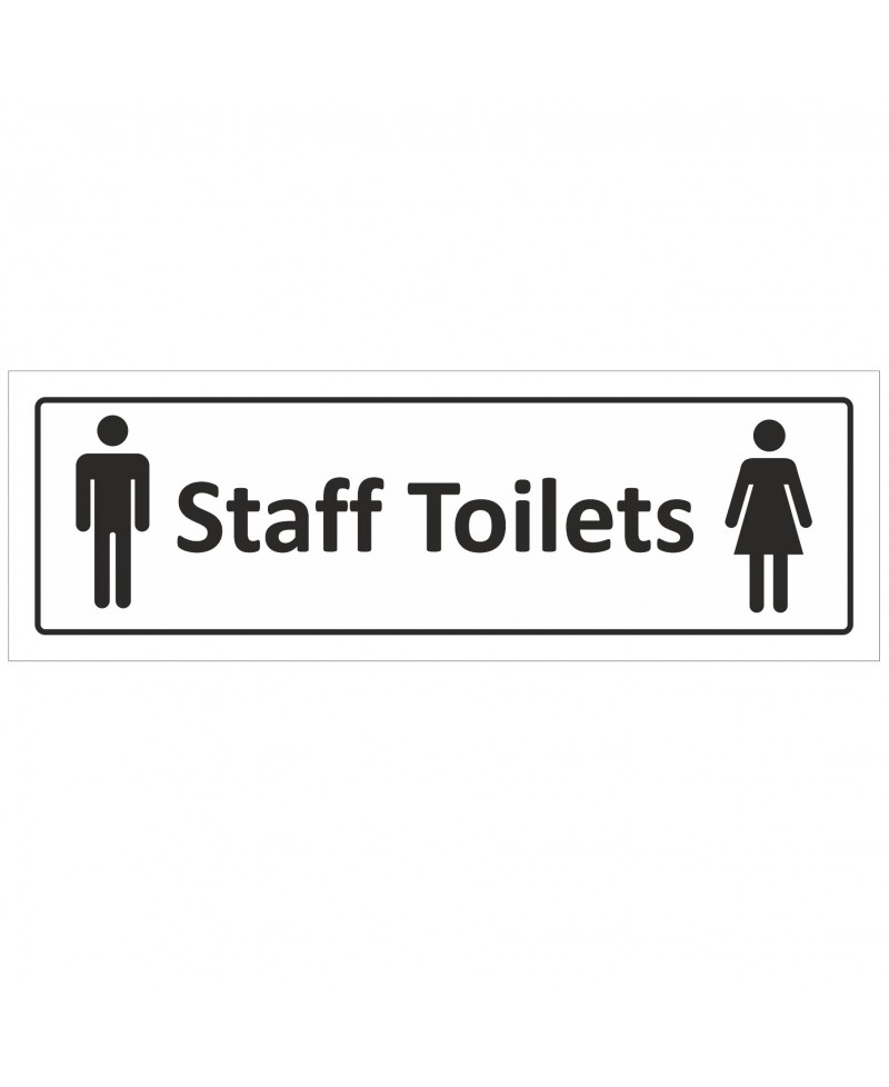 Staff Toilets Door Sign With Unisex Symbol