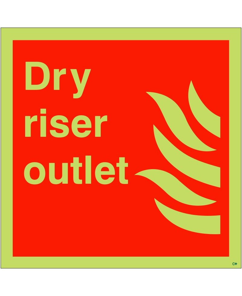 Dry Riser Outlet Glow In The Dark Sign