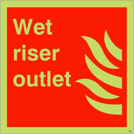 Wet Riser Outlet Glow In The Dark Sign