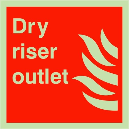 Dry Riser Outlet Glow In The Dark Sign