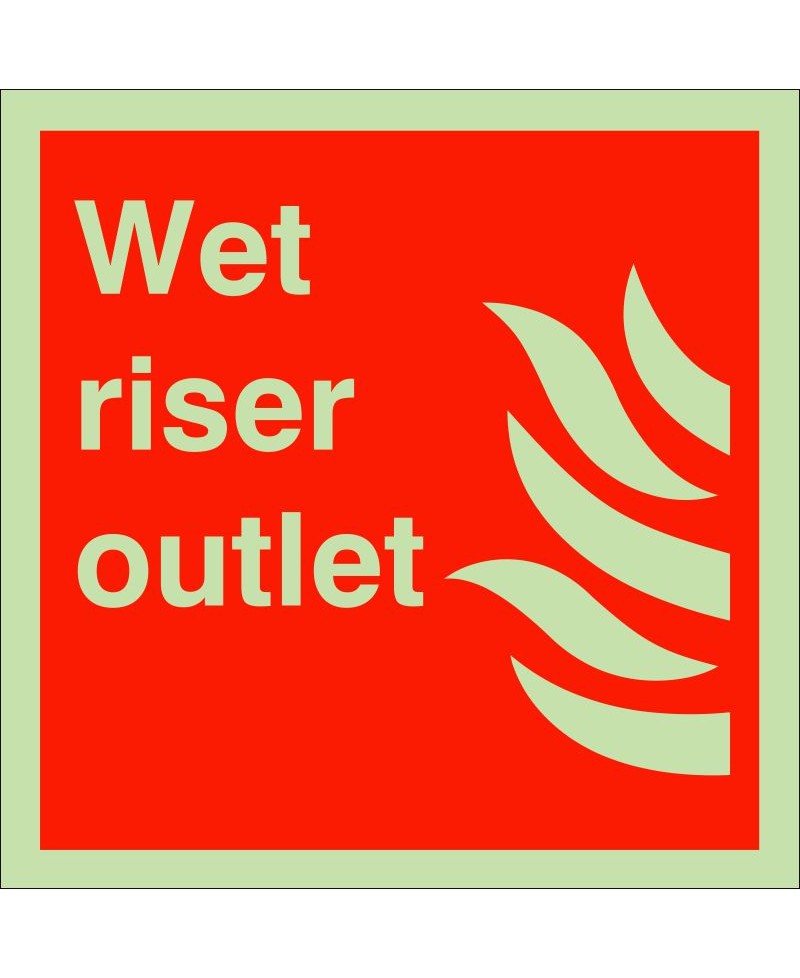 Wet Riser Outlet Glow In The Dark Sign