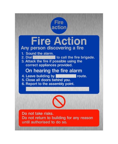 6 Point Fire Action Notice Sign - Any Person Discovering a Fire