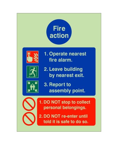 Glow in the Dark Operate Nearest Fire Alarm Sign