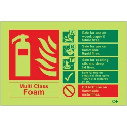 Glow in the Dark Multi Class Foam Sign Glow in the Dark Multi Class Foam Sign
