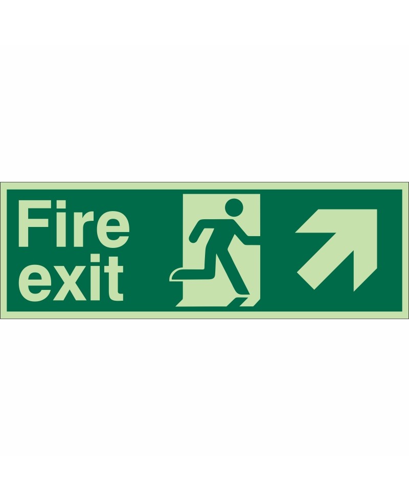 Glow in the Dark Fire Exit Up Left Sign