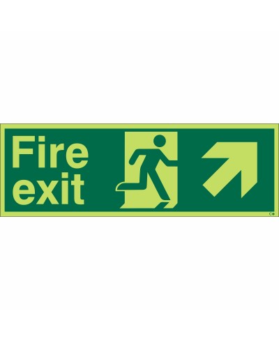 Glow in the Dark Fire Exit Up Left Sign