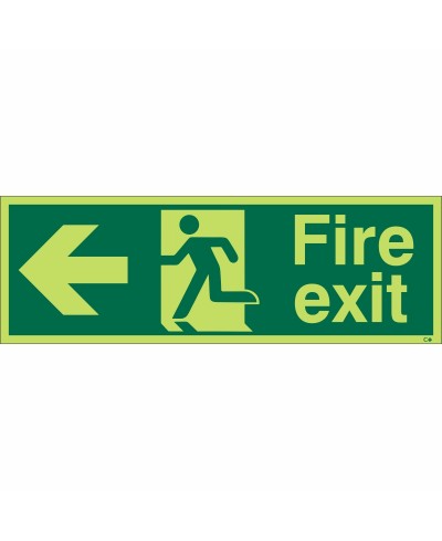 Glow in the Dark Fire Exit Left Sign