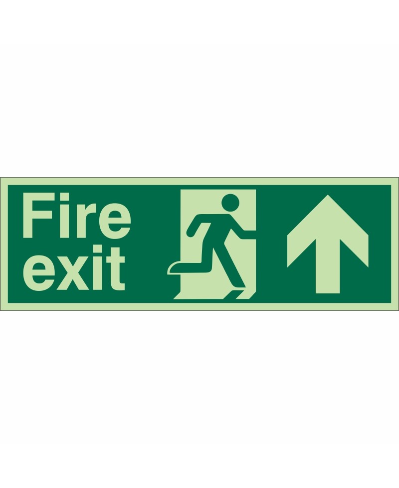 Glow in the Dark Fire Exit Up Sign