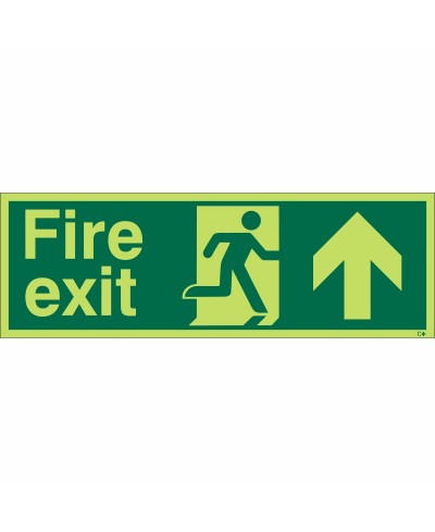 Glow in the Dark Fire Exit Up Sign