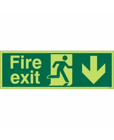 Glow in the Dark Fire Exit Down Sign