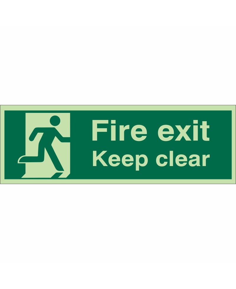 Glow in the Dark Final Fire Exit Keep Clear Sign