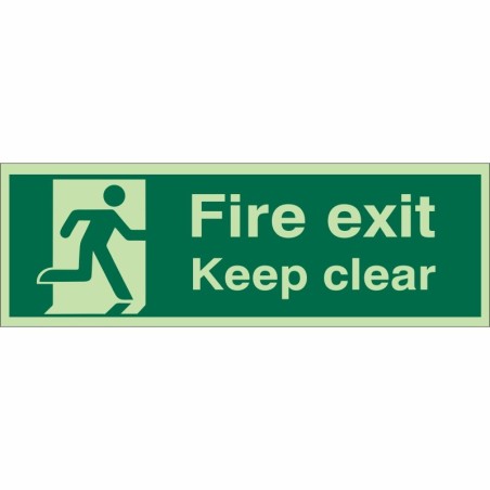 Glow in the Dark Final Fire Exit Keep Clear Sign