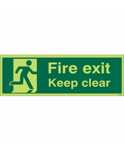 Glow in the Dark Final Fire Exit Keep Clear Sign