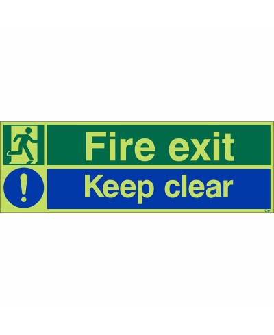 Glow in the Dark Fire Exit Keep Clear Sign