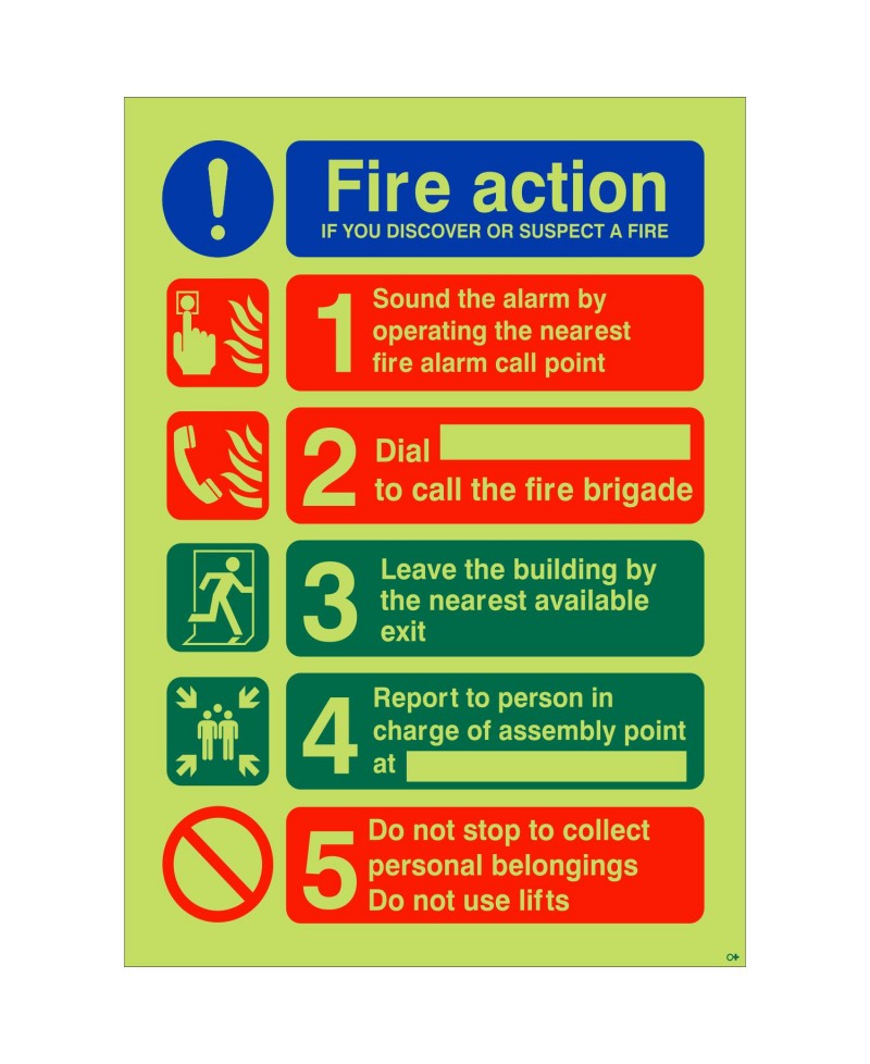 Glow In The Dark Fire Action Sign