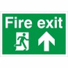 fire exit man running arrow up sign 300x200mm