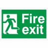 fire exit man running left no arrow 300x200mm