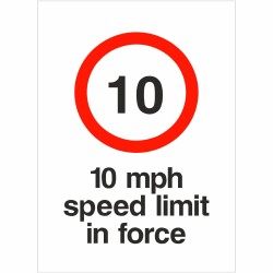 10mph speed limit in force