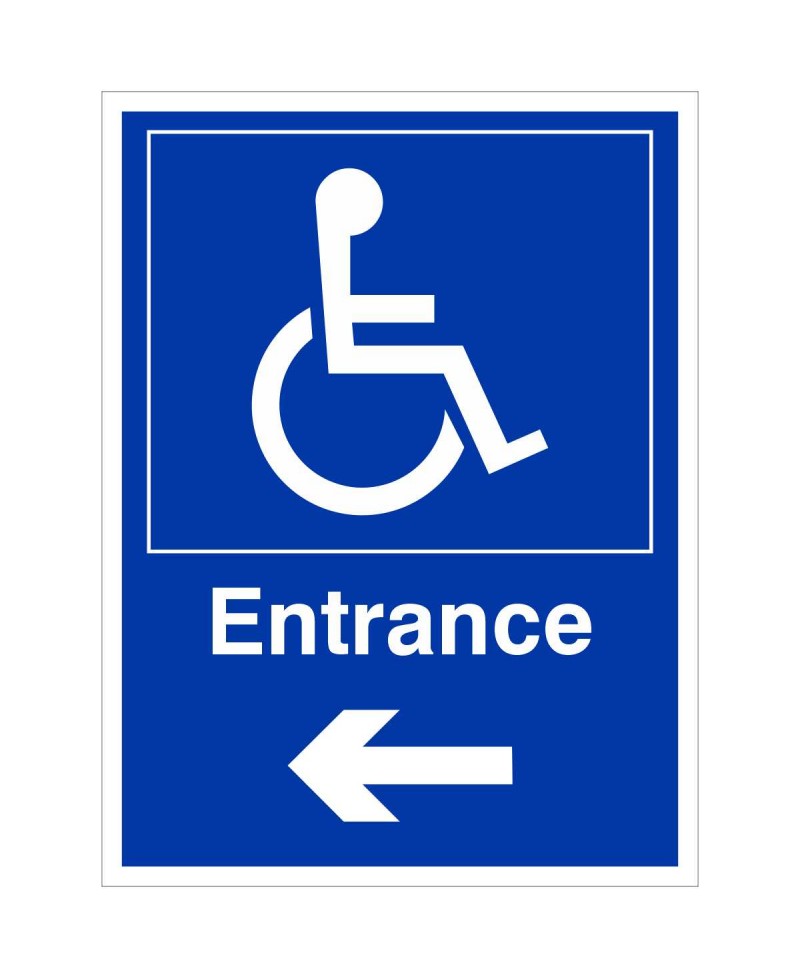 Entrance (Arrow Left) Disabled Access Sign