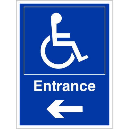 Entrance (Arrow Left) Disabled Access Sign