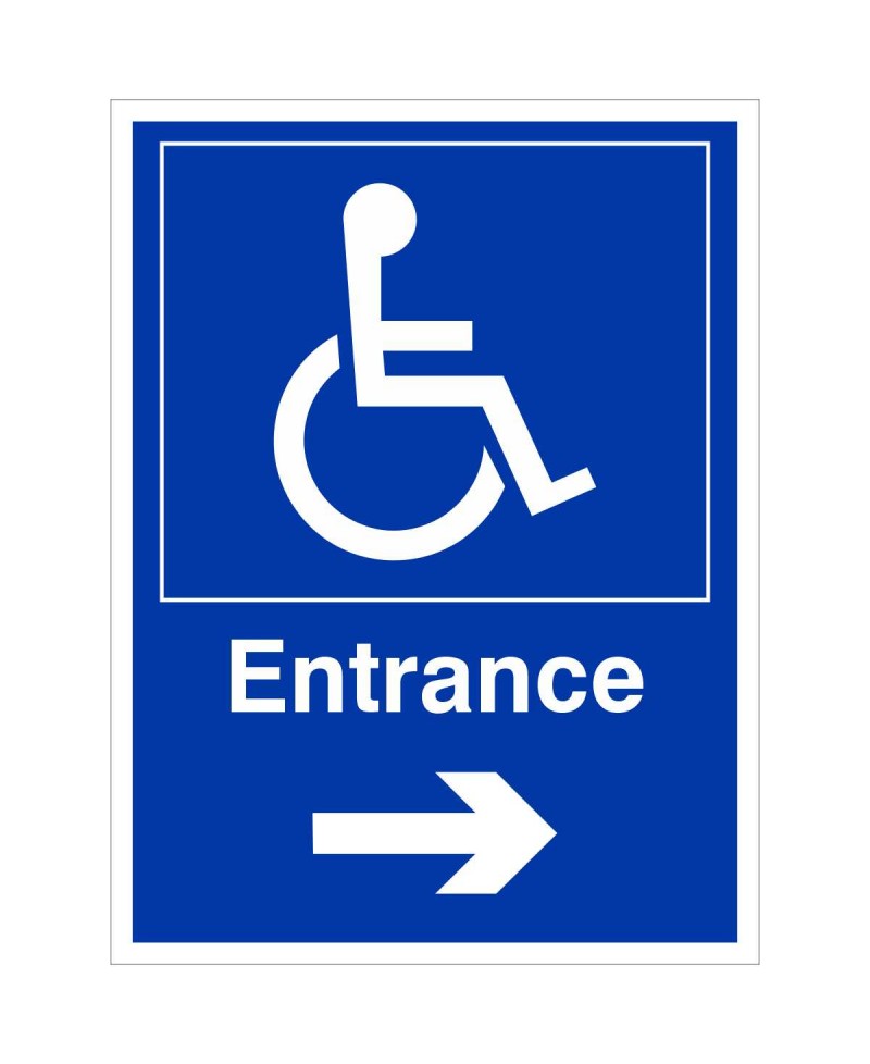 Entrance (Arrow Right) Disabled Access Sign