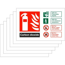 6-Pack Carbon Dioxide Fire Identification Signs 6-Pack Carbon Dioxide Fire Identification Signs