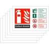 6-Pack Carbon Dioxide Fire Identification Signs