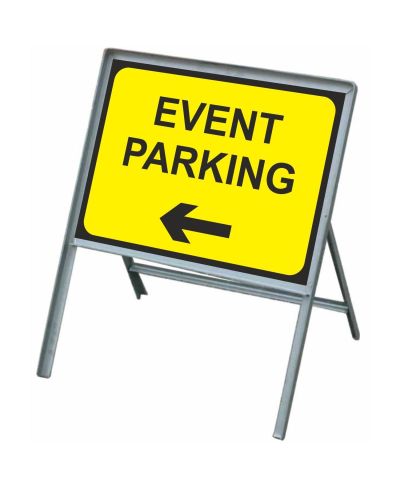 Event Parking Arrow Left Traffic Sign