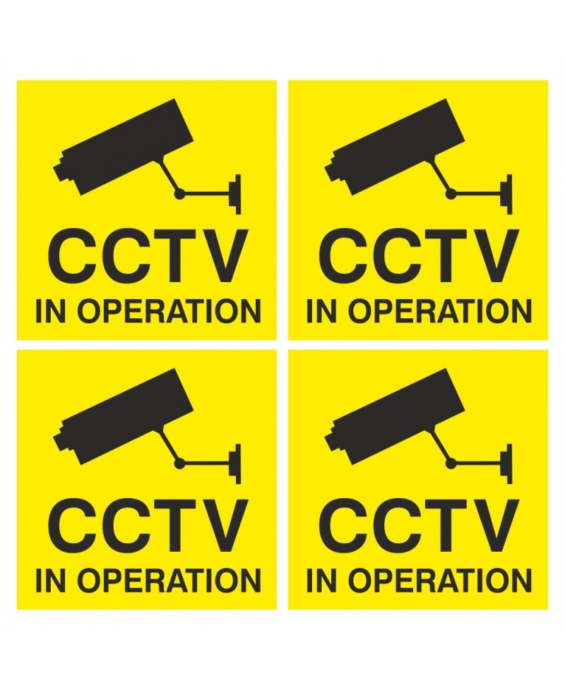 CCTV In Operation Stickers (4 Pack)