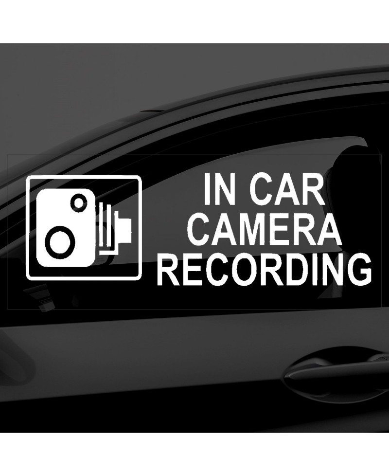 In Car Camera Recording CCTV Stickers (Pack of 8)