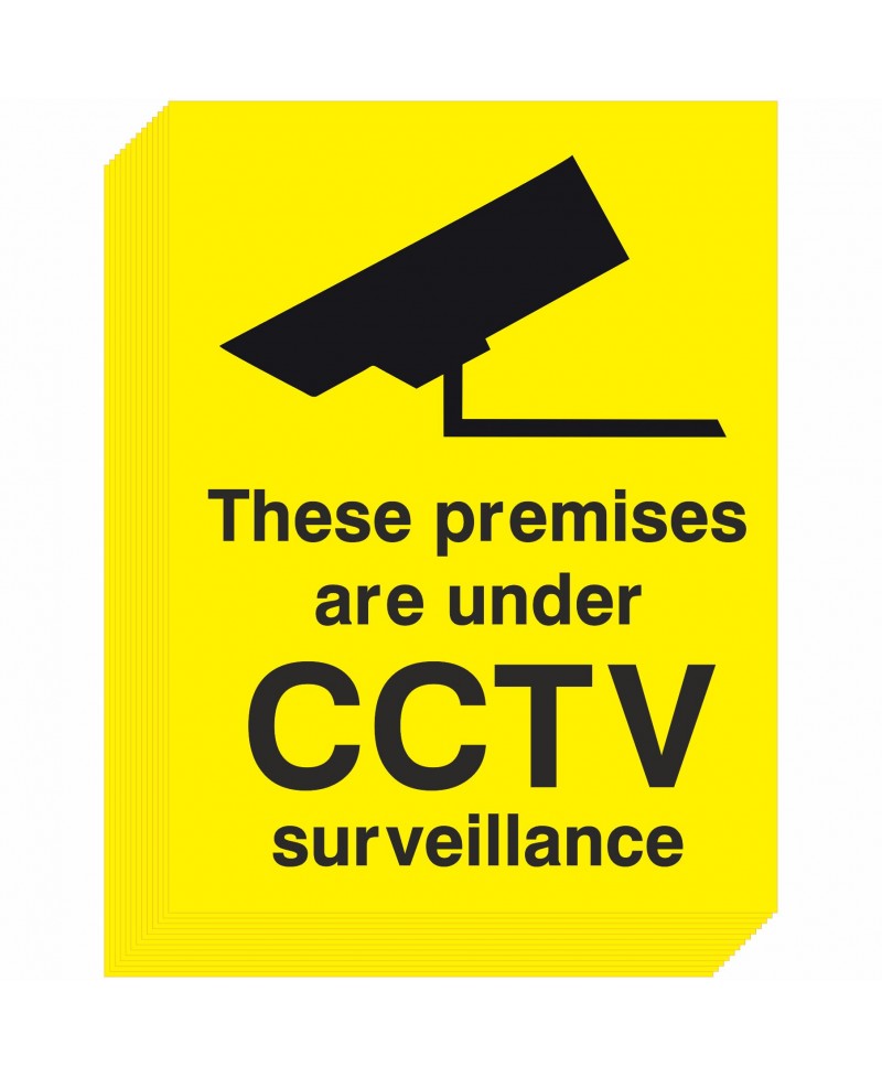 Pack of 12 These Premises Are Under CCTV Surveillance Stickers