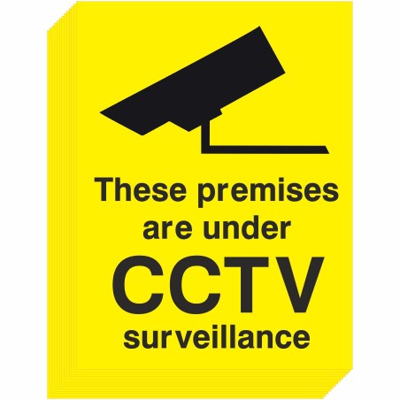 Pack of 12 These Premises Are Under CCTV Surveillance Stickers