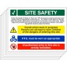 Pack of 6 Site Safety Signs - Construction Work In Progress