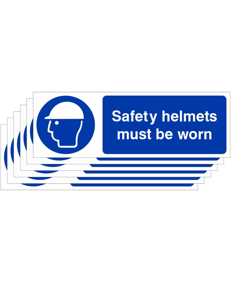 Pack of 6 Safety Helmets Must Be Worn Signs