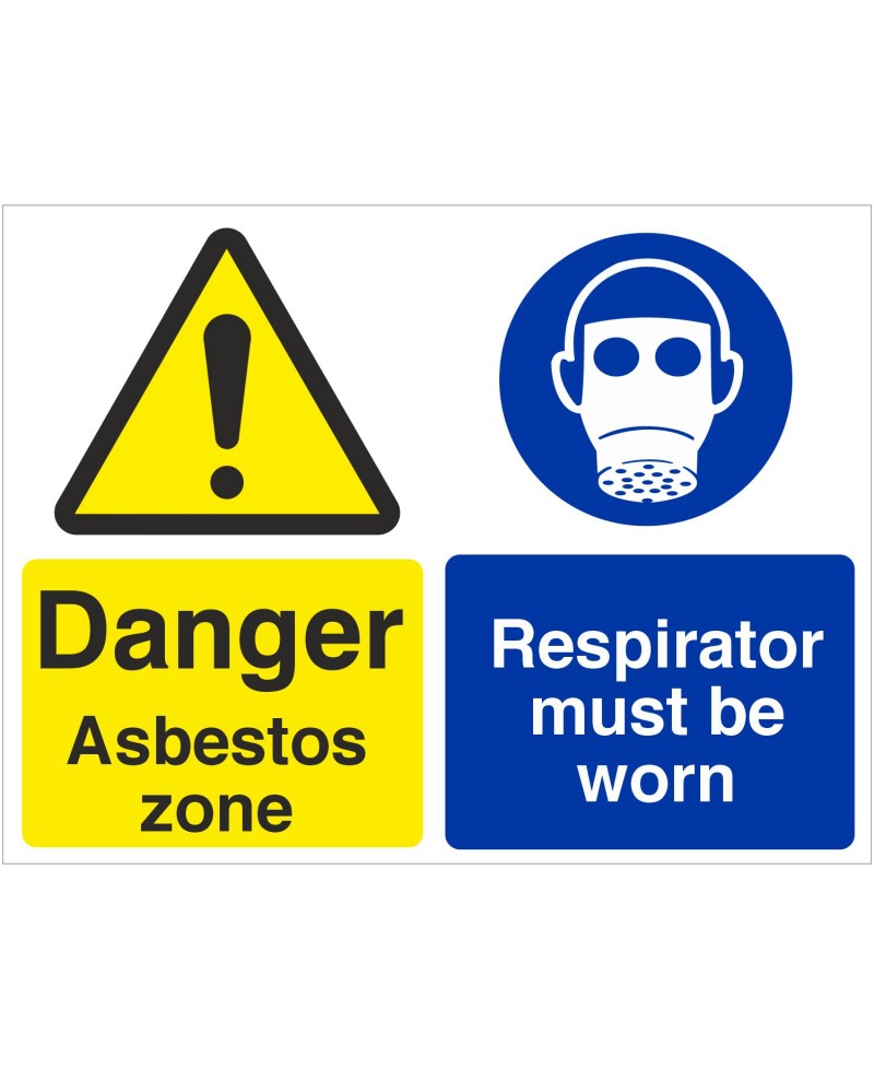 Danger Asbestos Zone Respirator Must Be Worn Sign