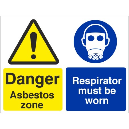 Danger Asbestos Zone Respirator Must Be Worn Sign