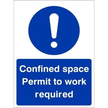 Confined Space Permit To Work Required Sign