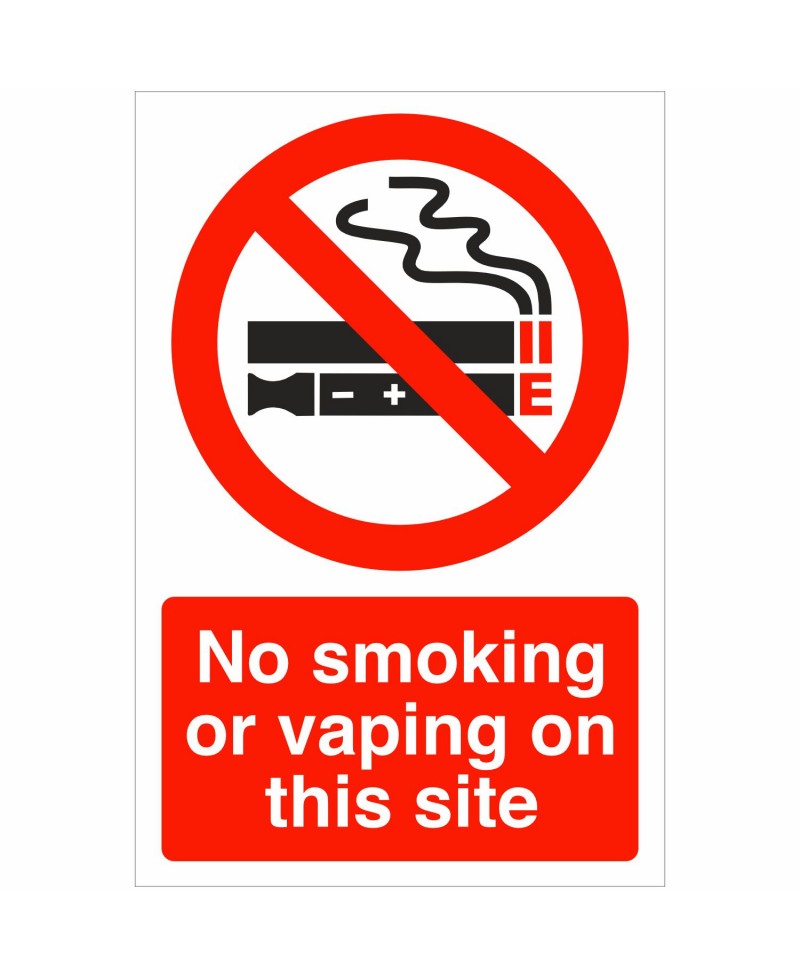 No Smoking Or Vaping On This Site Sign