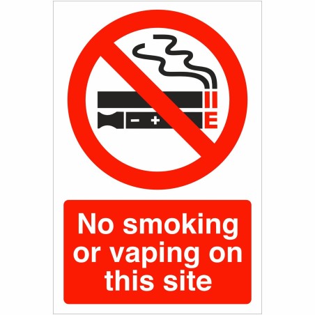 No Smoking Or Vaping On This Site Sign