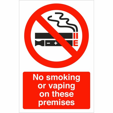 No Smoking Or Vaping On These Premises Sign