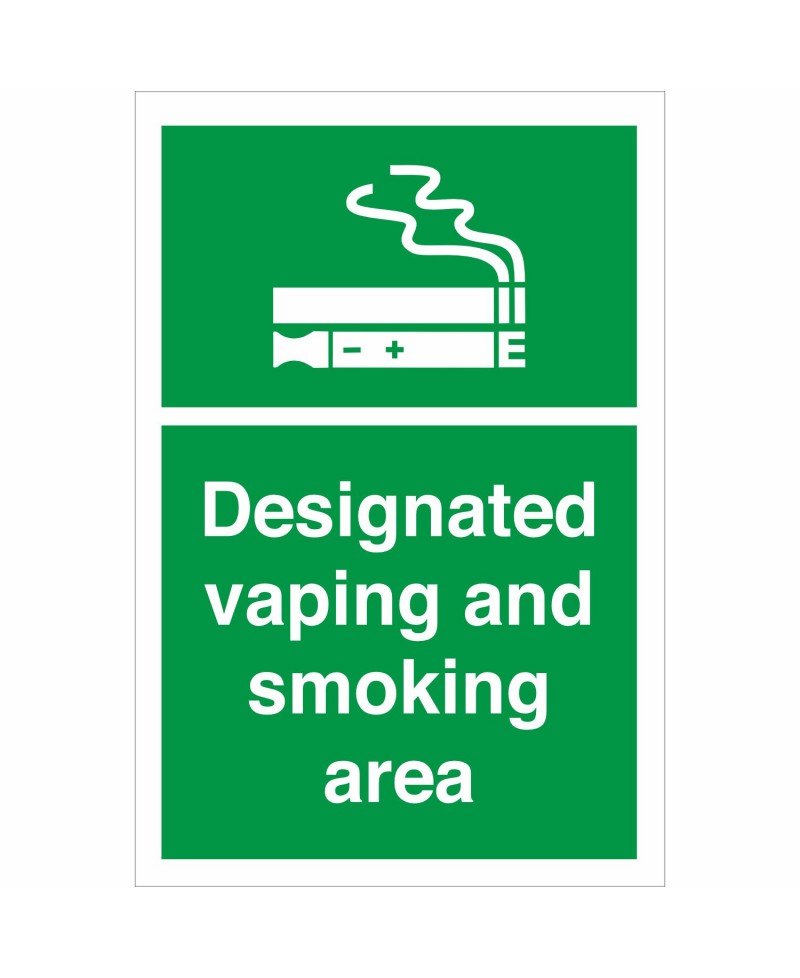 Designated Vaping And Smoking Area Sign