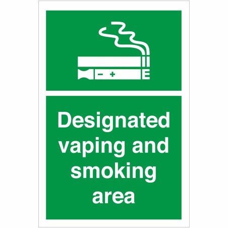 Designated Vaping And Smoking Area Sign